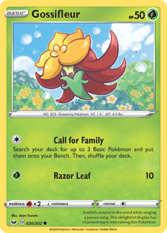 Gossifleur Sword & Shield Pokemon Card