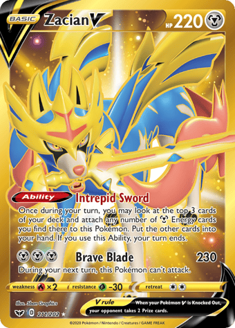 Zacian V Sword & Shield Pokemon Card