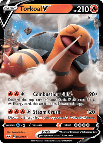 Torkoal V Sword & Shield Pokemon Card