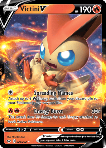 Victini V Sword & Shield Pokemon Card