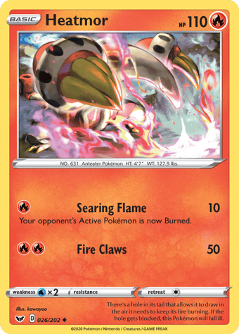 Heatmor Sword & Shield Pokemon Card