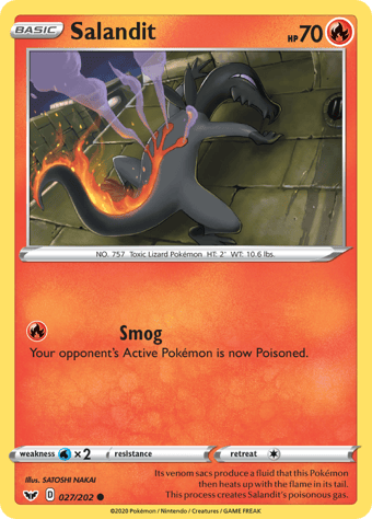 Salandit Sword & Shield Pokemon Card