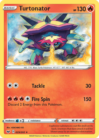 Turtonator Sword & Shield Pokemon Card