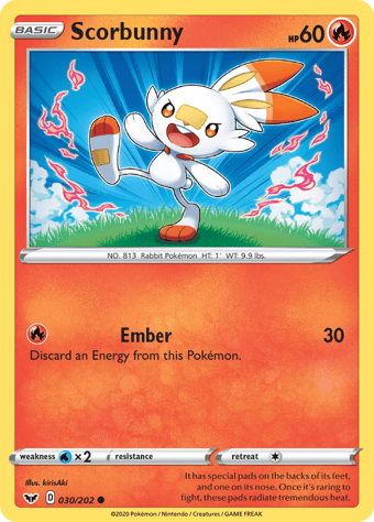 Scorbunny Sword & Shield Pokemon Card