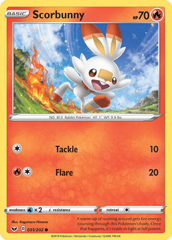 Scorbunny Sword & Shield Pokemon Card