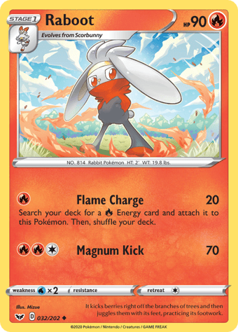 Raboot Sword & Shield Pokemon Card