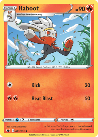Raboot Sword & Shield Pokemon Card