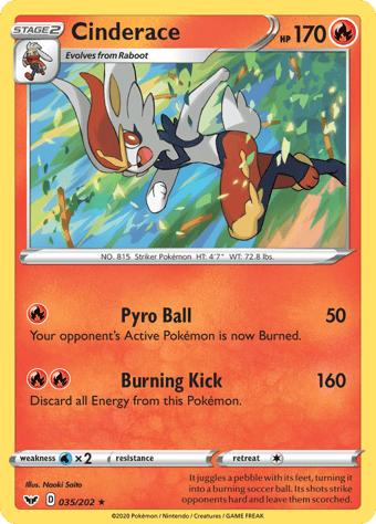 Cinderace Sword & Shield Pokemon Card