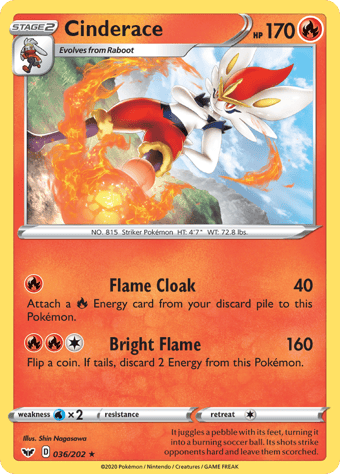 Cinderace Sword & Shield Pokemon Card