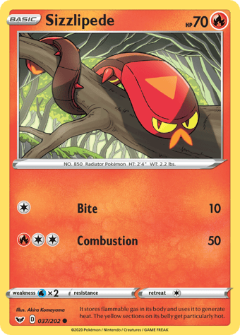 Sizzlipede Sword & Shield Pokemon Card