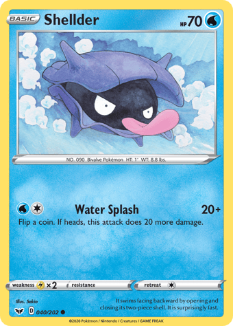 Shellder Sword & Shield Pokemon Card