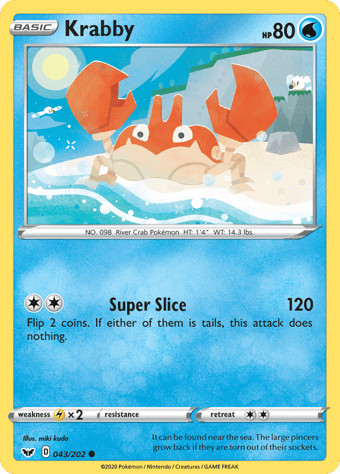 Krabby Sword & Shield Pokemon Card