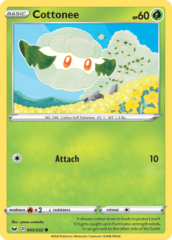 Cottonee Sword & Shield Pokemon Card
