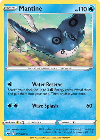 Mantine Sword & Shield Pokemon Card