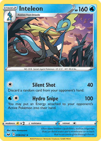 Inteleon Sword & Shield Pokemon Card