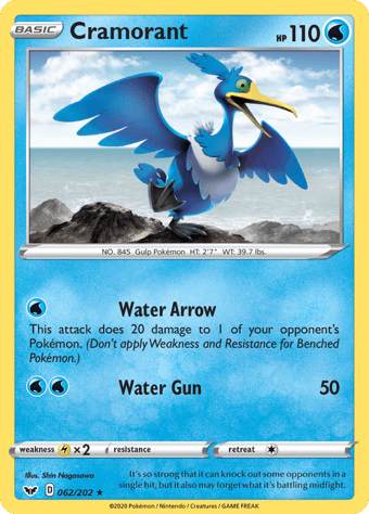 Cramorant Sword & Shield Pokemon Card