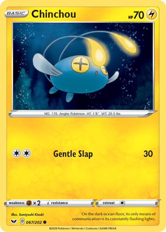 Chinchou Sword & Shield Pokemon Card