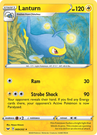 Lanturn Sword & Shield Pokemon Card