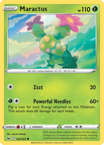 Maractus Sword & Shield Pokemon Card