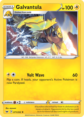 Galvantula Sword & Shield Pokemon Card