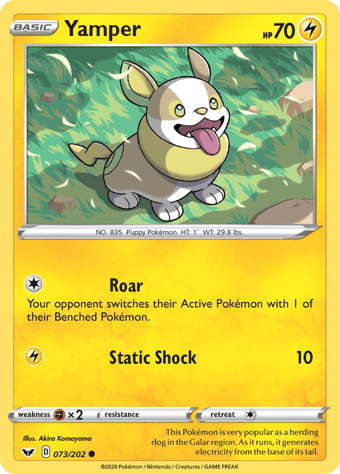 Yamper Sword & Shield Pokemon Card