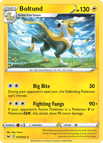 Boltund Sword & Shield Pokemon Card