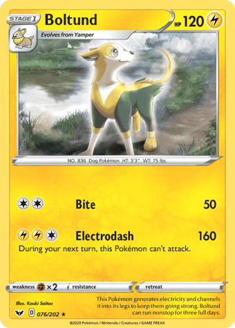 Boltund Sword & Shield Pokemon Card