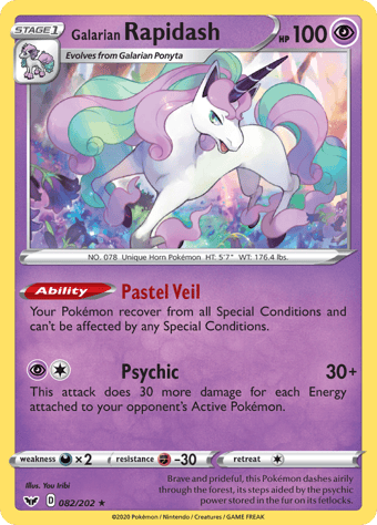 Galarian Rapidash Sword & Shield Pokemon Card