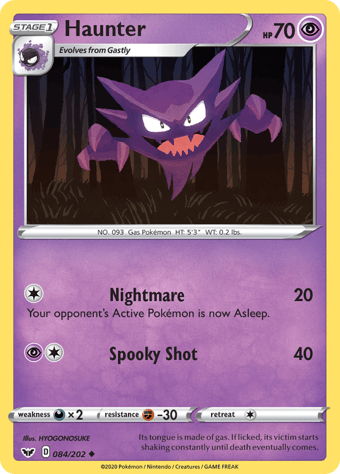 Haunter Sword & Shield Pokemon Card