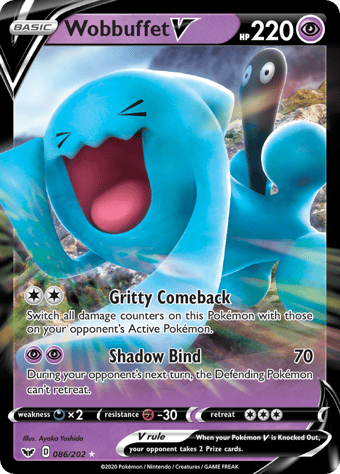 Wobbuffet V Sword & Shield Pokemon Card
