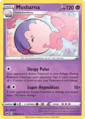 Musharna Sword & Shield Pokemon Card