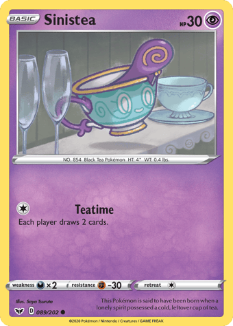 Sinistea Sword & Shield Pokemon Card