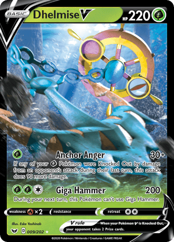 Dhelmise V Sword & Shield Pokemon Card