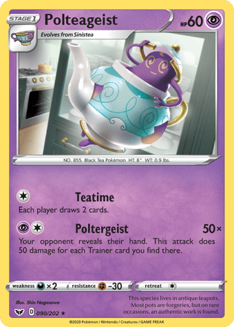 Polteageist Sword & Shield Pokemon Card