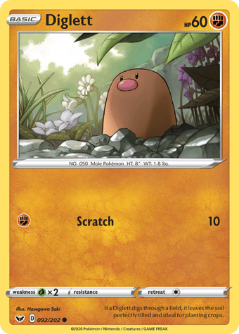 Diglett Sword & Shield Pokemon Card