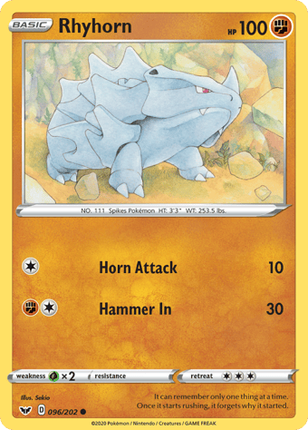 Rhyhorn Sword & Shield Pokemon Card