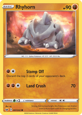Rhyhorn Sword & Shield Pokemon Card