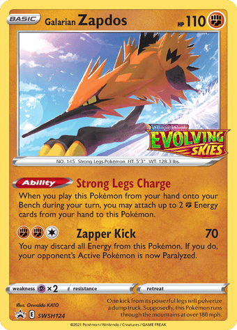 Galarian Zapdos SWSH Black Star Promos Pokemon Card