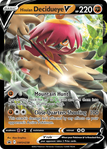 Hisuian Decidueye V SWSH Black Star Promos Pokemon Card