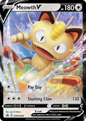 Meowth V SWSH Black Star Promos Pokemon Card