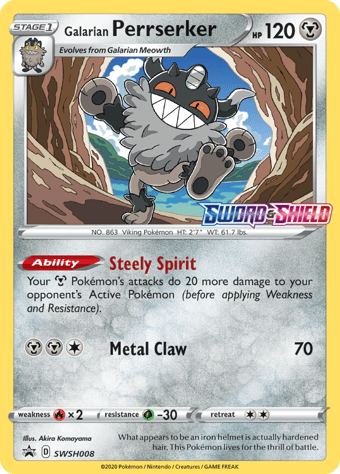 Galarian Perrserker SWSH Black Star Promos Pokemon Card