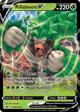 Rillaboom V SWSH Black Star Promos Pokemon Card