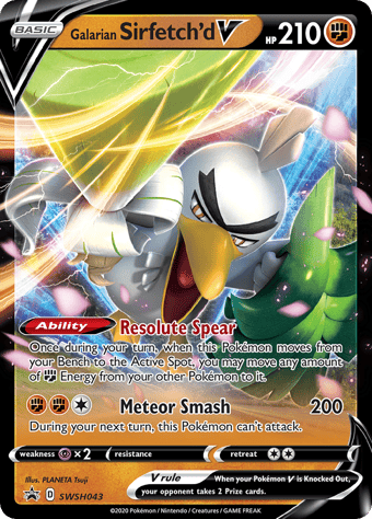 Galarian Sirfetch'd V SWSH Black Star Promos Pokemon Card
