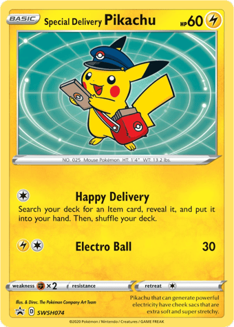 Special Delivery Pikachu SWSH Black Star Promos Pokemon Card