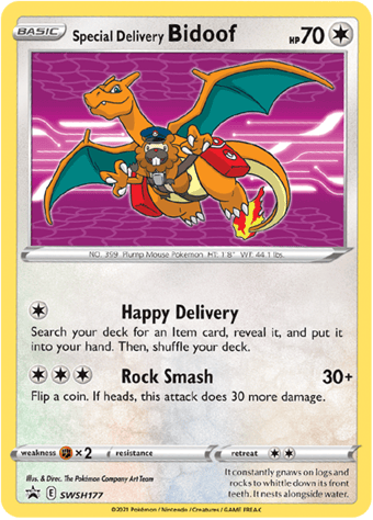 Special Delivery Bidoof SWSH Black Star Promos Pokemon Card