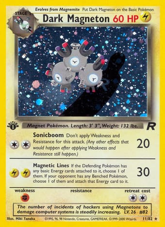 Dark Magneton Team Rocket Pokemon Card