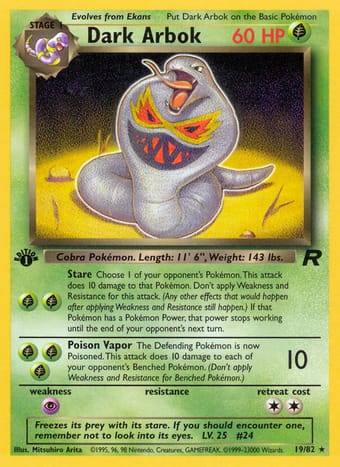 Dark Arbok Team Rocket Pokemon Card