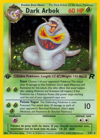 Dark Arbok Team Rocket Pokemon Card