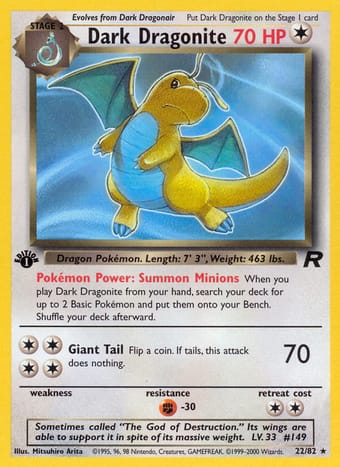 Dark Dragonite Team Rocket Pokemon Card
