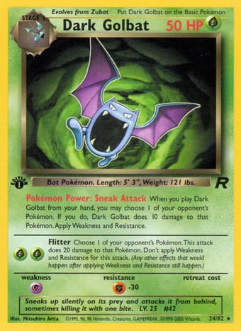 Dark Golbat Team Rocket Pokemon Card